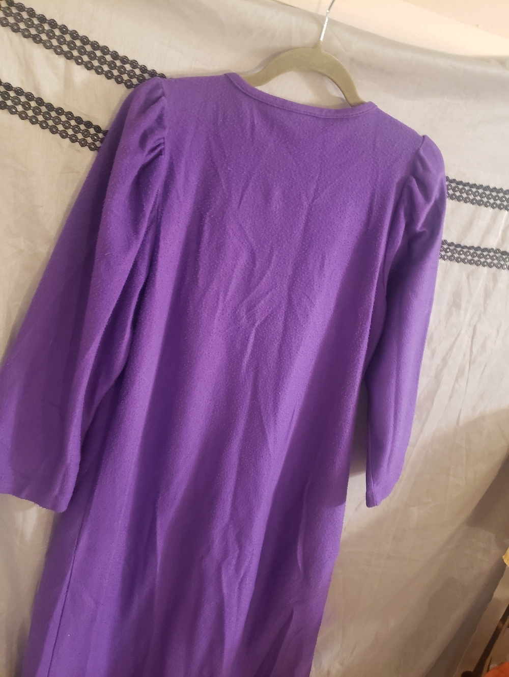 Perfectly Cozy Vintage Purple Kelly Reed Floral Embroidered Fleece Robe Small* - Picture 10 of 15